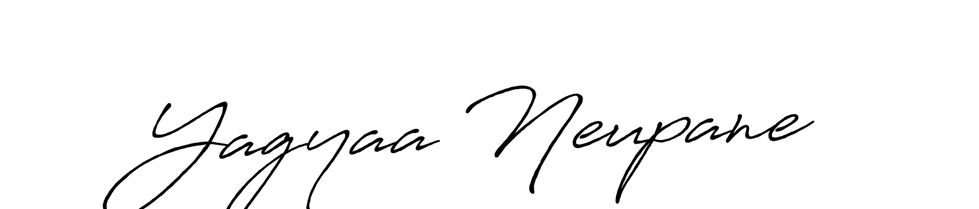 How to make Yagyaa Neupane name signature. Use Antro_Vectra_Bolder style for creating short signs online. This is the latest handwritten sign. Yagyaa Neupane signature style 7 images and pictures png