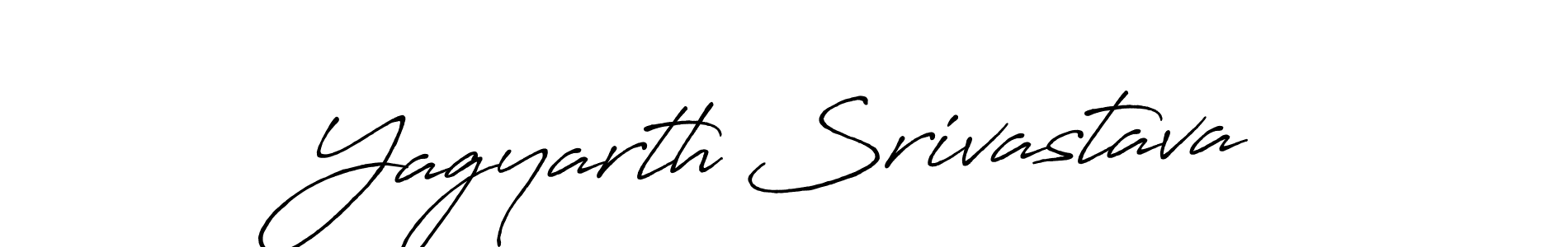 How to make Yagyarth Srivastava signature? Antro_Vectra_Bolder is a professional autograph style. Create handwritten signature for Yagyarth Srivastava name. Yagyarth Srivastava signature style 7 images and pictures png