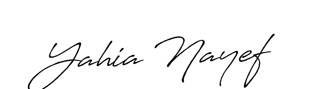 Create a beautiful signature design for name Yahia Nayef. With this signature (Antro_Vectra_Bolder) fonts, you can make a handwritten signature for free. Yahia Nayef signature style 7 images and pictures png
