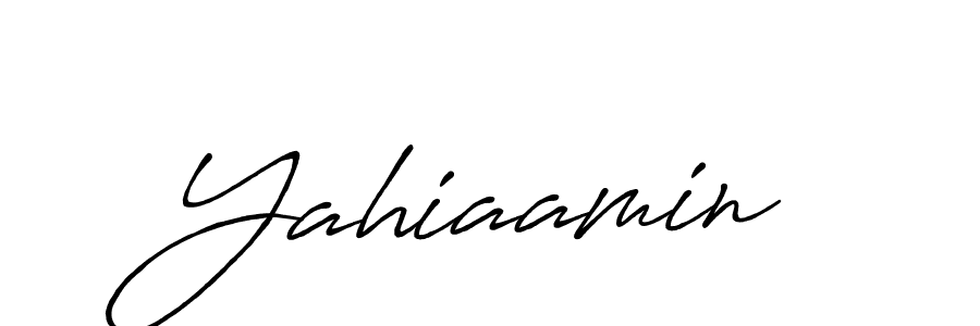 Use a signature maker to create a handwritten signature online. With this signature software, you can design (Antro_Vectra_Bolder) your own signature for name Yahiaamin. Yahiaamin signature style 7 images and pictures png