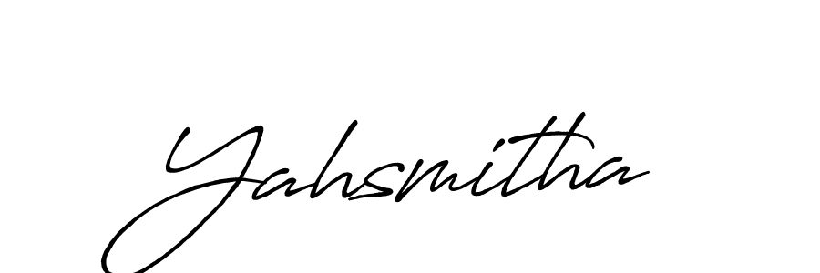 Use a signature maker to create a handwritten signature online. With this signature software, you can design (Antro_Vectra_Bolder) your own signature for name Yahsmitha. Yahsmitha signature style 7 images and pictures png