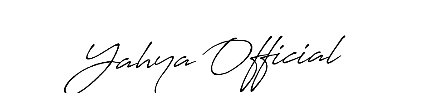 How to make Yahya Official signature? Antro_Vectra_Bolder is a professional autograph style. Create handwritten signature for Yahya Official name. Yahya Official signature style 7 images and pictures png