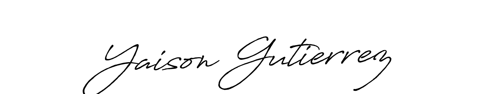 Create a beautiful signature design for name Yaison Gutierrez. With this signature (Antro_Vectra_Bolder) fonts, you can make a handwritten signature for free. Yaison Gutierrez signature style 7 images and pictures png