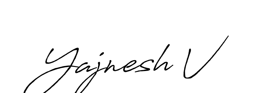 Yajnesh V stylish signature style. Best Handwritten Sign (Antro_Vectra_Bolder) for my name. Handwritten Signature Collection Ideas for my name Yajnesh V. Yajnesh V signature style 7 images and pictures png