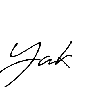 Make a beautiful signature design for name Yak. With this signature (Antro_Vectra_Bolder) style, you can create a handwritten signature for free. Yak signature style 7 images and pictures png