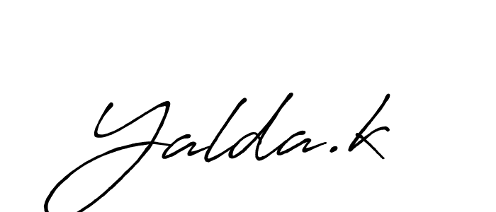 Use a signature maker to create a handwritten signature online. With this signature software, you can design (Antro_Vectra_Bolder) your own signature for name Yalda.k. Yalda.k signature style 7 images and pictures png