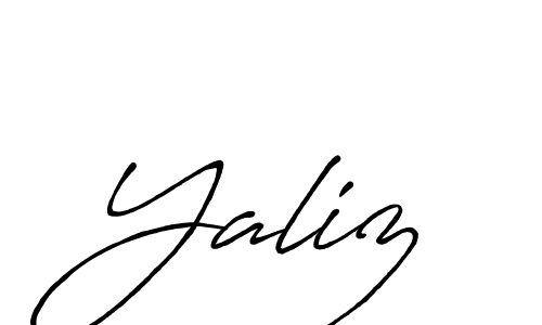 How to make Yaliz name signature. Use Antro_Vectra_Bolder style for creating short signs online. This is the latest handwritten sign. Yaliz signature style 7 images and pictures png