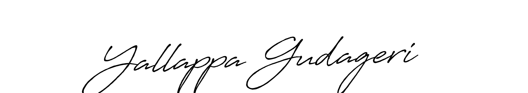 How to make Yallappa Gudageri name signature. Use Antro_Vectra_Bolder style for creating short signs online. This is the latest handwritten sign. Yallappa Gudageri signature style 7 images and pictures png