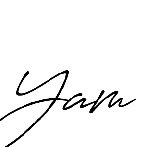 How to make Yam signature? Antro_Vectra_Bolder is a professional autograph style. Create handwritten signature for Yam name. Yam signature style 7 images and pictures png