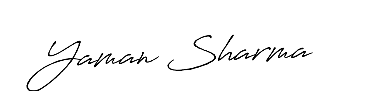 Make a beautiful signature design for name Yaman Sharma. With this signature (Antro_Vectra_Bolder) style, you can create a handwritten signature for free. Yaman Sharma signature style 7 images and pictures png