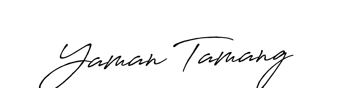 Create a beautiful signature design for name Yaman Tamang. With this signature (Antro_Vectra_Bolder) fonts, you can make a handwritten signature for free. Yaman Tamang signature style 7 images and pictures png
