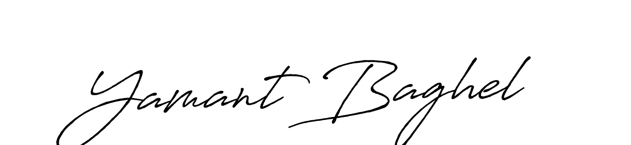 Make a beautiful signature design for name Yamant Baghel. With this signature (Antro_Vectra_Bolder) style, you can create a handwritten signature for free. Yamant Baghel signature style 7 images and pictures png