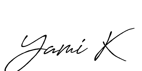 It looks lik you need a new signature style for name Yami K. Design unique handwritten (Antro_Vectra_Bolder) signature with our free signature maker in just a few clicks. Yami K signature style 7 images and pictures png