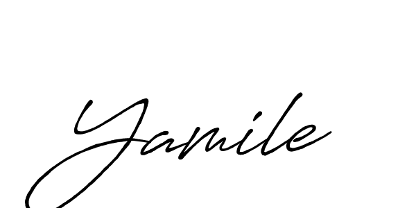 Use a signature maker to create a handwritten signature online. With this signature software, you can design (Antro_Vectra_Bolder) your own signature for name Yamile. Yamile signature style 7 images and pictures png