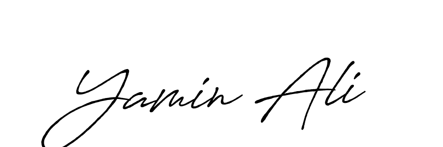 How to make Yamin Ali name signature. Use Antro_Vectra_Bolder style for creating short signs online. This is the latest handwritten sign. Yamin Ali signature style 7 images and pictures png
