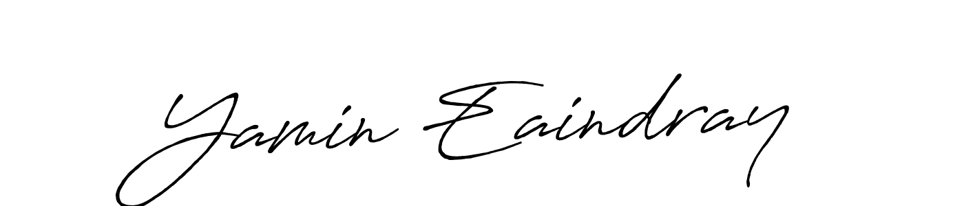 Create a beautiful signature design for name Yamin Eaindray. With this signature (Antro_Vectra_Bolder) fonts, you can make a handwritten signature for free. Yamin Eaindray signature style 7 images and pictures png