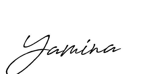 Design your own signature with our free online signature maker. With this signature software, you can create a handwritten (Antro_Vectra_Bolder) signature for name Yamina. Yamina signature style 7 images and pictures png