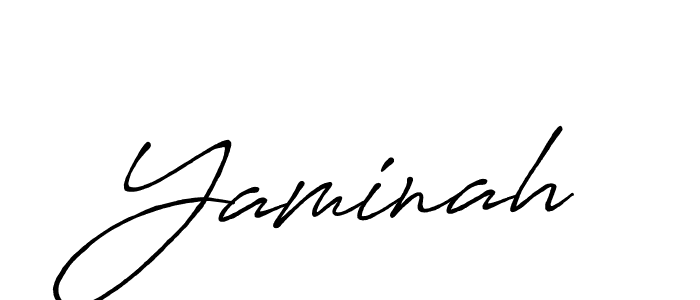 Also we have Yaminah name is the best signature style. Create professional handwritten signature collection using Antro_Vectra_Bolder autograph style. Yaminah signature style 7 images and pictures png