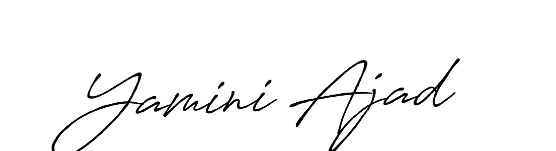 How to make Yamini Ajad name signature. Use Antro_Vectra_Bolder style for creating short signs online. This is the latest handwritten sign. Yamini Ajad signature style 7 images and pictures png