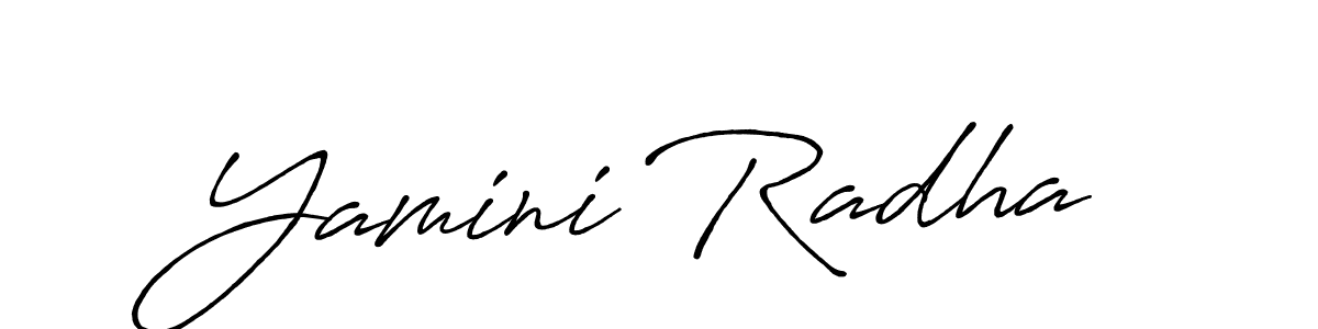 Use a signature maker to create a handwritten signature online. With this signature software, you can design (Antro_Vectra_Bolder) your own signature for name Yamini Radha. Yamini Radha signature style 7 images and pictures png