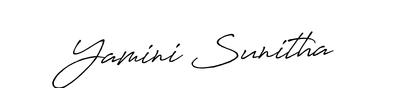 Also we have Yamini Sunitha name is the best signature style. Create professional handwritten signature collection using Antro_Vectra_Bolder autograph style. Yamini Sunitha signature style 7 images and pictures png