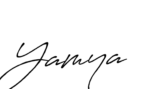 Use a signature maker to create a handwritten signature online. With this signature software, you can design (Antro_Vectra_Bolder) your own signature for name Yamya. Yamya signature style 7 images and pictures png