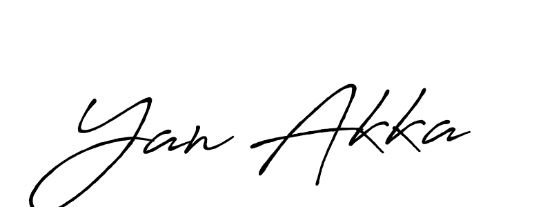 Similarly Antro_Vectra_Bolder is the best handwritten signature design. Signature creator online .You can use it as an online autograph creator for name Yan Akka. Yan Akka signature style 7 images and pictures png