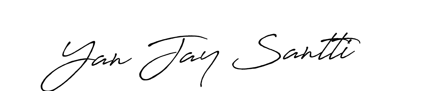 How to make Yan Jay Santti name signature. Use Antro_Vectra_Bolder style for creating short signs online. This is the latest handwritten sign. Yan Jay Santti signature style 7 images and pictures png