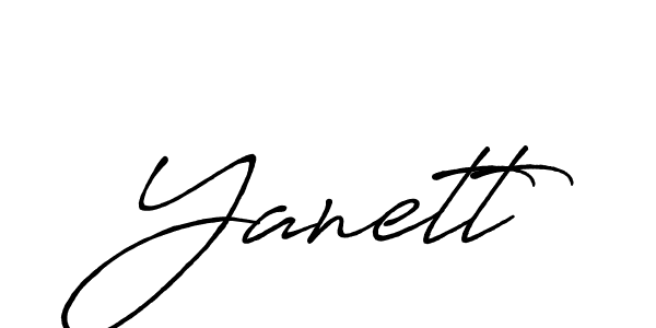 How to make Yanett name signature. Use Antro_Vectra_Bolder style for creating short signs online. This is the latest handwritten sign. Yanett signature style 7 images and pictures png