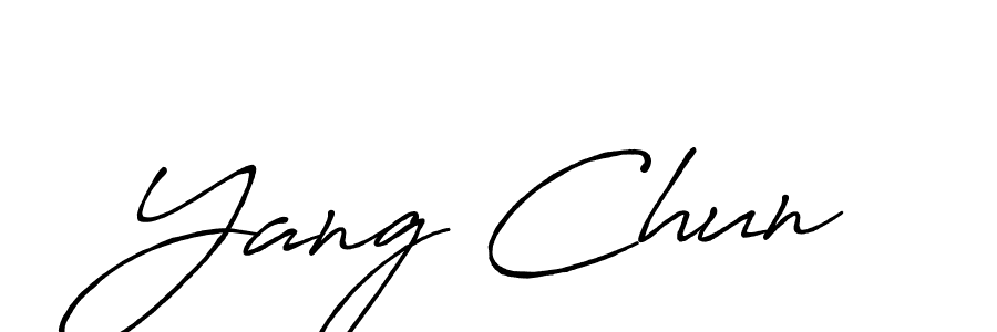 How to make Yang Chun name signature. Use Antro_Vectra_Bolder style for creating short signs online. This is the latest handwritten sign. Yang Chun signature style 7 images and pictures png