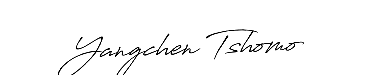 You should practise on your own different ways (Antro_Vectra_Bolder) to write your name (Yangchen Tshomo) in signature. don't let someone else do it for you. Yangchen Tshomo signature style 7 images and pictures png