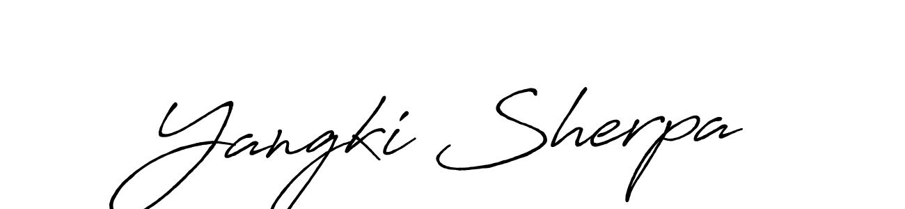 Create a beautiful signature design for name Yangki Sherpa. With this signature (Antro_Vectra_Bolder) fonts, you can make a handwritten signature for free. Yangki Sherpa signature style 7 images and pictures png