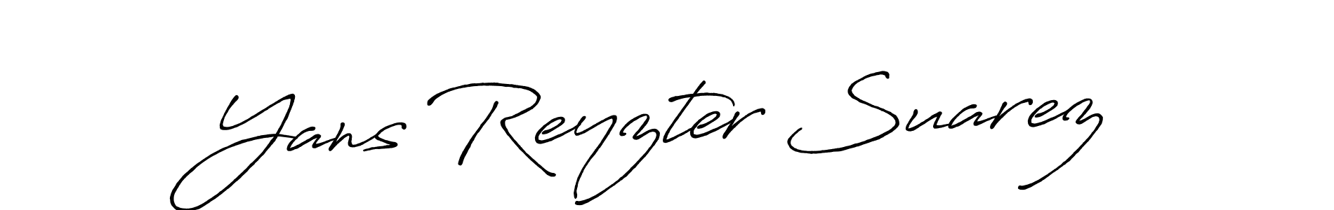 Make a beautiful signature design for name Yans Reyzter Suarez. With this signature (Antro_Vectra_Bolder) style, you can create a handwritten signature for free. Yans Reyzter Suarez signature style 7 images and pictures png