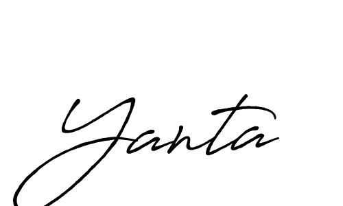 Use a signature maker to create a handwritten signature online. With this signature software, you can design (Antro_Vectra_Bolder) your own signature for name Yanta. Yanta signature style 7 images and pictures png