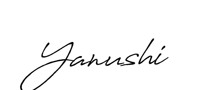How to make Yanushi signature? Antro_Vectra_Bolder is a professional autograph style. Create handwritten signature for Yanushi name. Yanushi signature style 7 images and pictures png