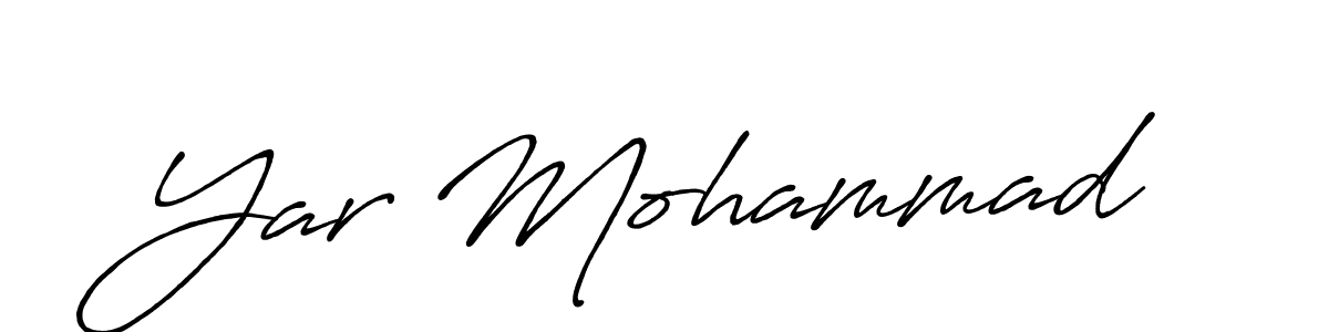 How to make Yar Mohammad name signature. Use Antro_Vectra_Bolder style for creating short signs online. This is the latest handwritten sign. Yar Mohammad signature style 7 images and pictures png