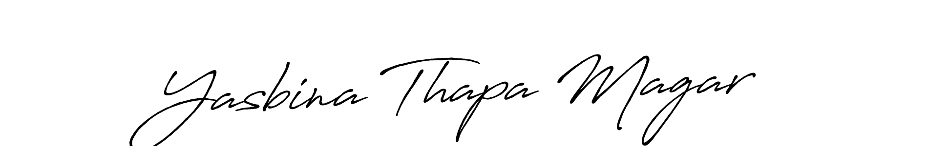 Antro_Vectra_Bolder is a professional signature style that is perfect for those who want to add a touch of class to their signature. It is also a great choice for those who want to make their signature more unique. Get Yasbina Thapa Magar name to fancy signature for free. Yasbina Thapa Magar signature style 7 images and pictures png
