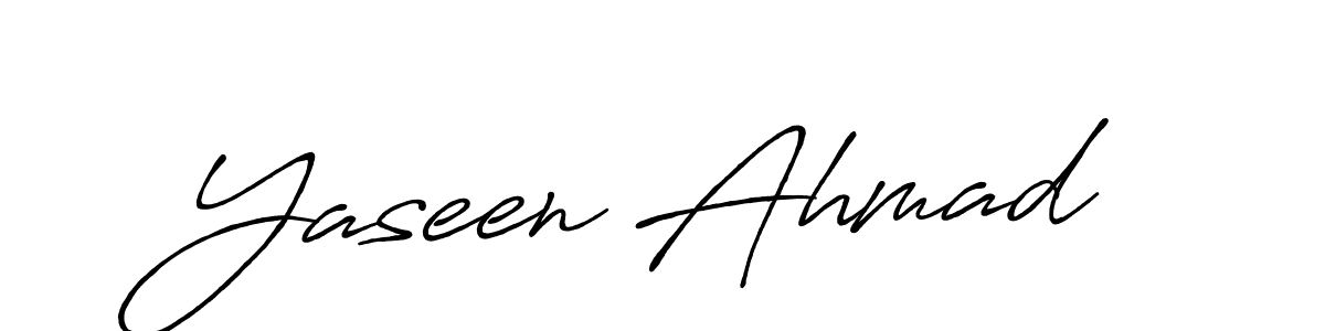 Make a beautiful signature design for name Yaseen Ahmad. With this signature (Antro_Vectra_Bolder) style, you can create a handwritten signature for free. Yaseen Ahmad signature style 7 images and pictures png