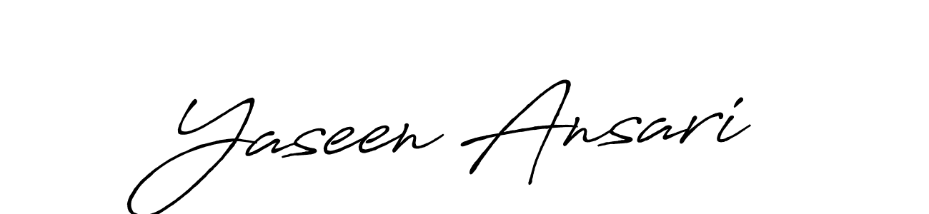 Create a beautiful signature design for name Yaseen Ansari. With this signature (Antro_Vectra_Bolder) fonts, you can make a handwritten signature for free. Yaseen Ansari signature style 7 images and pictures png