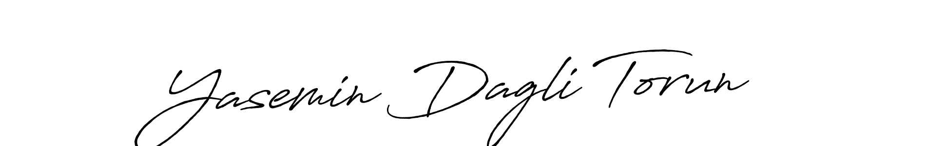 Create a beautiful signature design for name Yasemin Dagli Torun. With this signature (Antro_Vectra_Bolder) fonts, you can make a handwritten signature for free. Yasemin Dagli Torun signature style 7 images and pictures png