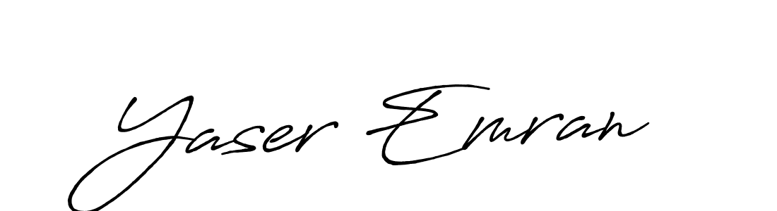 Make a beautiful signature design for name Yaser Emran. With this signature (Antro_Vectra_Bolder) style, you can create a handwritten signature for free. Yaser Emran signature style 7 images and pictures png