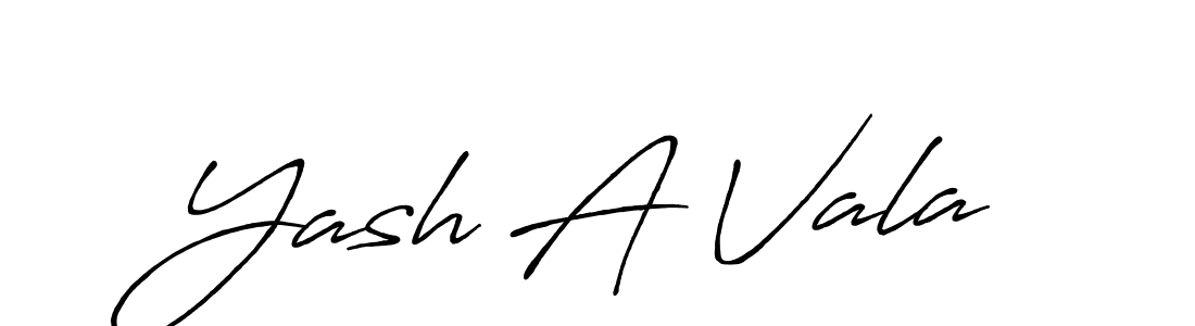 Also we have Yash A Vala name is the best signature style. Create professional handwritten signature collection using Antro_Vectra_Bolder autograph style. Yash A Vala signature style 7 images and pictures png