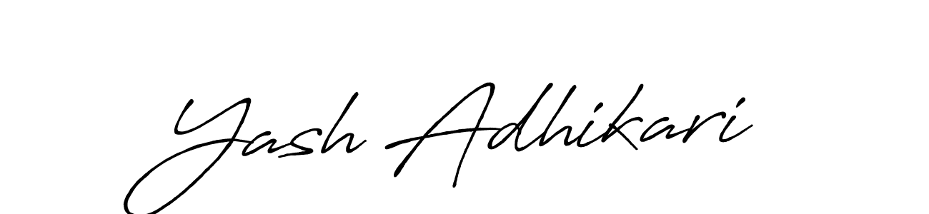 Yash Adhikari stylish signature style. Best Handwritten Sign (Antro_Vectra_Bolder) for my name. Handwritten Signature Collection Ideas for my name Yash Adhikari. Yash Adhikari signature style 7 images and pictures png