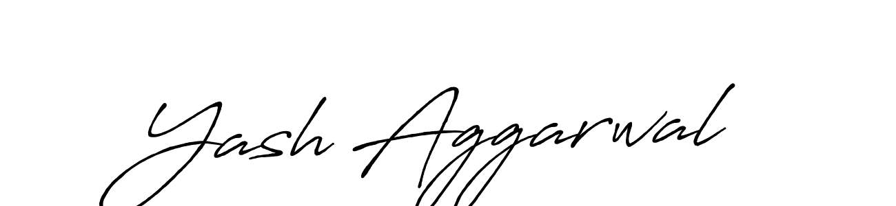 Make a beautiful signature design for name Yash Aggarwal. With this signature (Antro_Vectra_Bolder) style, you can create a handwritten signature for free. Yash Aggarwal signature style 7 images and pictures png
