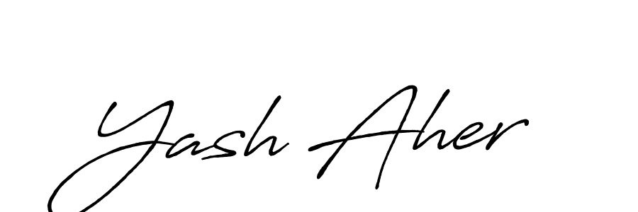 Create a beautiful signature design for name Yash Aher. With this signature (Antro_Vectra_Bolder) fonts, you can make a handwritten signature for free. Yash Aher signature style 7 images and pictures png