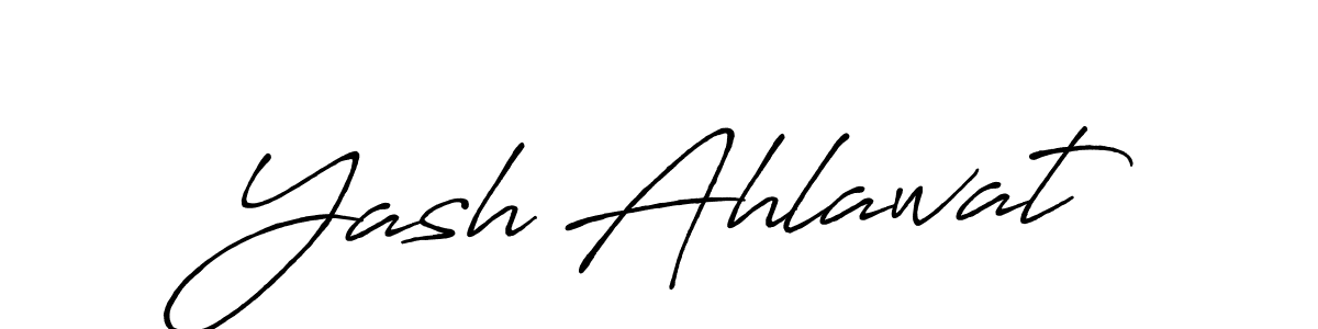 How to make Yash Ahlawat name signature. Use Antro_Vectra_Bolder style for creating short signs online. This is the latest handwritten sign. Yash Ahlawat signature style 7 images and pictures png
