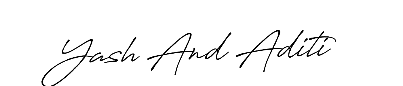 How to make Yash And Aditi signature? Antro_Vectra_Bolder is a professional autograph style. Create handwritten signature for Yash And Aditi name. Yash And Aditi signature style 7 images and pictures png