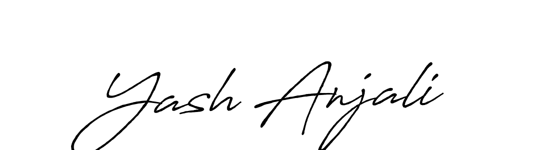 Also You can easily find your signature by using the search form. We will create Yash Anjali name handwritten signature images for you free of cost using Antro_Vectra_Bolder sign style. Yash Anjali signature style 7 images and pictures png