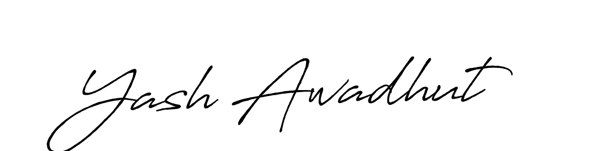 It looks lik you need a new signature style for name Yash Awadhut. Design unique handwritten (Antro_Vectra_Bolder) signature with our free signature maker in just a few clicks. Yash Awadhut signature style 7 images and pictures png