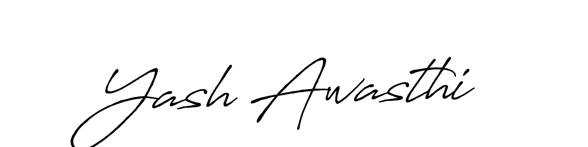 How to make Yash Awasthi name signature. Use Antro_Vectra_Bolder style for creating short signs online. This is the latest handwritten sign. Yash Awasthi signature style 7 images and pictures png